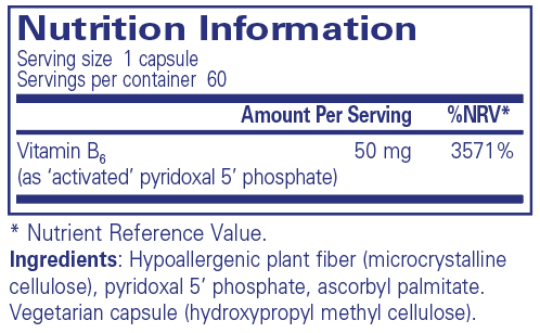 Pure Encapsulations P5P 50 60's - Approved Vitamins