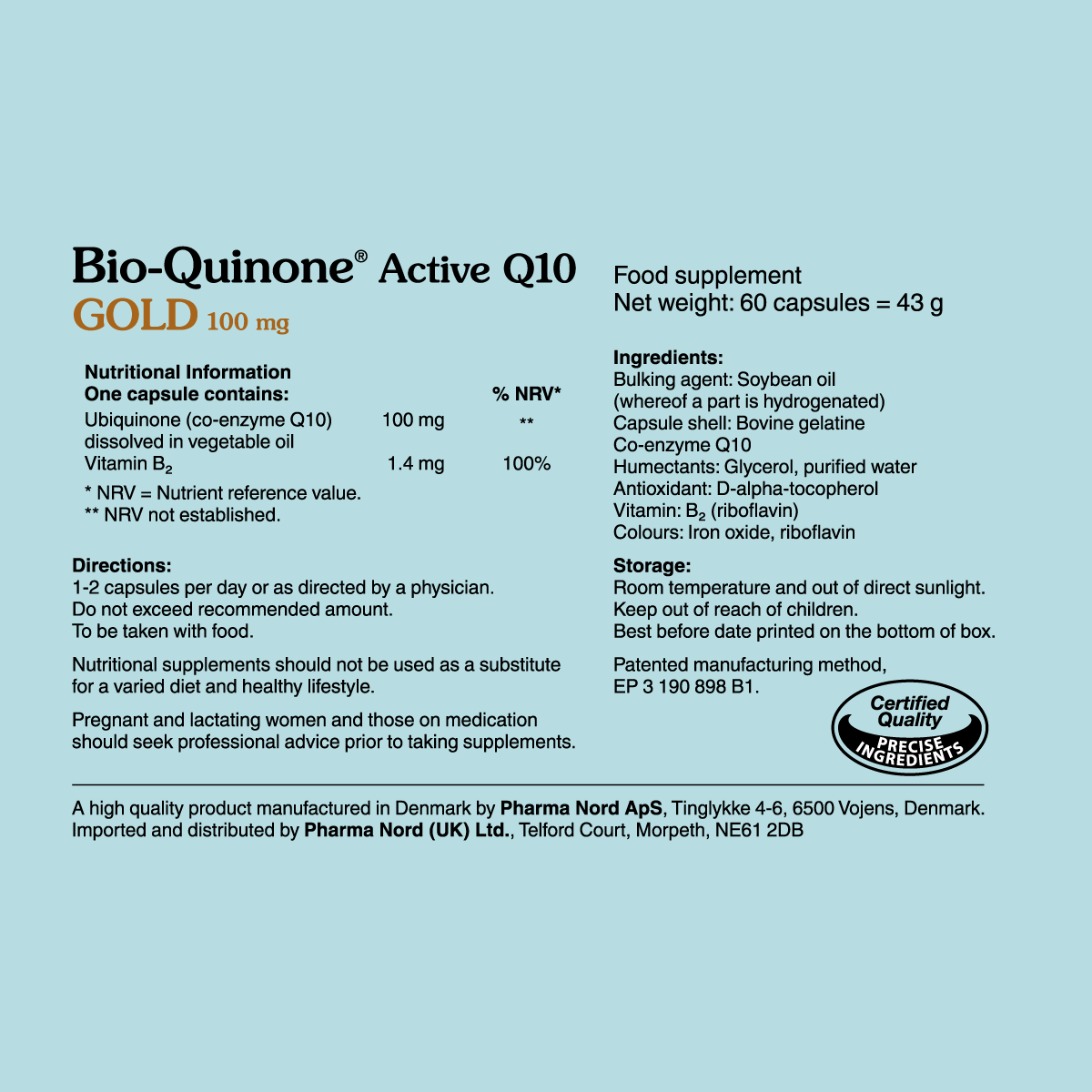 Pharma Nord Bio-Quinone Active Q10 Gold 100mg