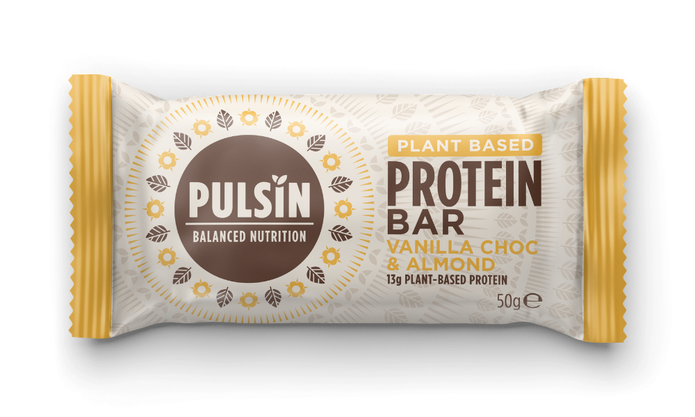 Pulsin Plant Based Protein Bar Vanilla Choc & Almond