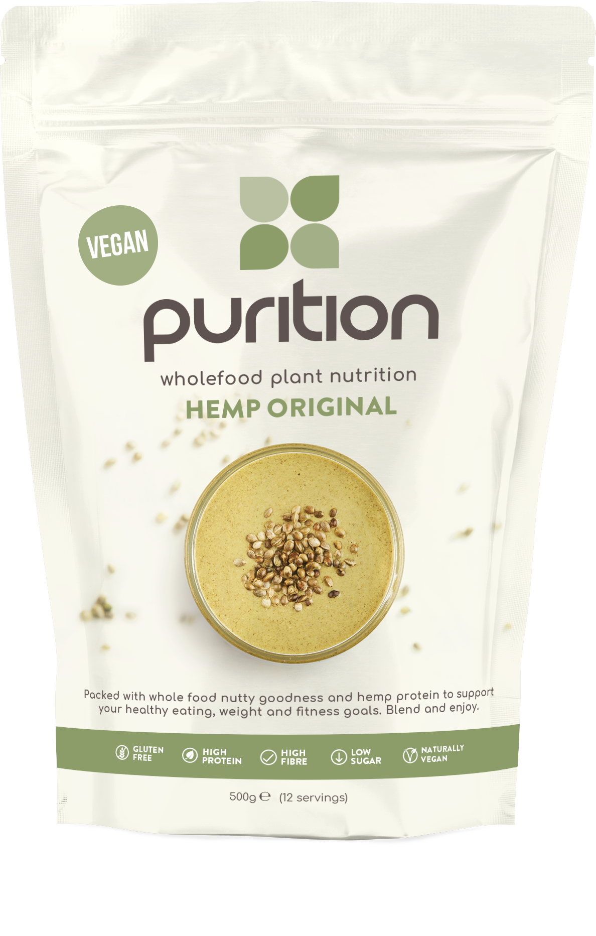 Purition Vegan Wholefood Plant Nutrition Hemp Original 500g