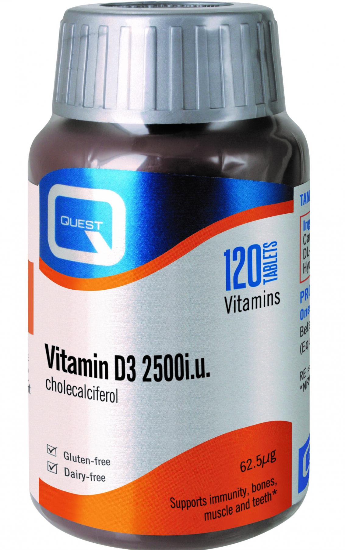 Quest Vitamins Vitamin D3 2500iu Cholecalciferol