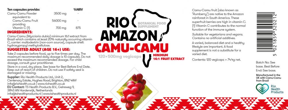 Rio Amazon Camu-Camu 16:1 Fruit Extract 500mg 120's