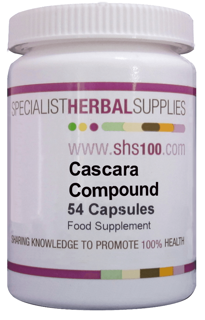 Specialist Herbal Supplies (SHS) Cascara Compound Capsules 54's - Approved Vitamins