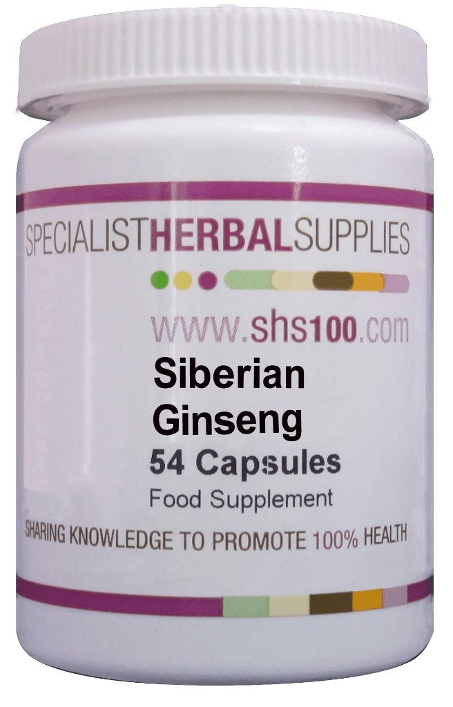 Specialist Herbal Supplies (SHS) Siberian Ginseng Capsules 54's - Approved Vitamins