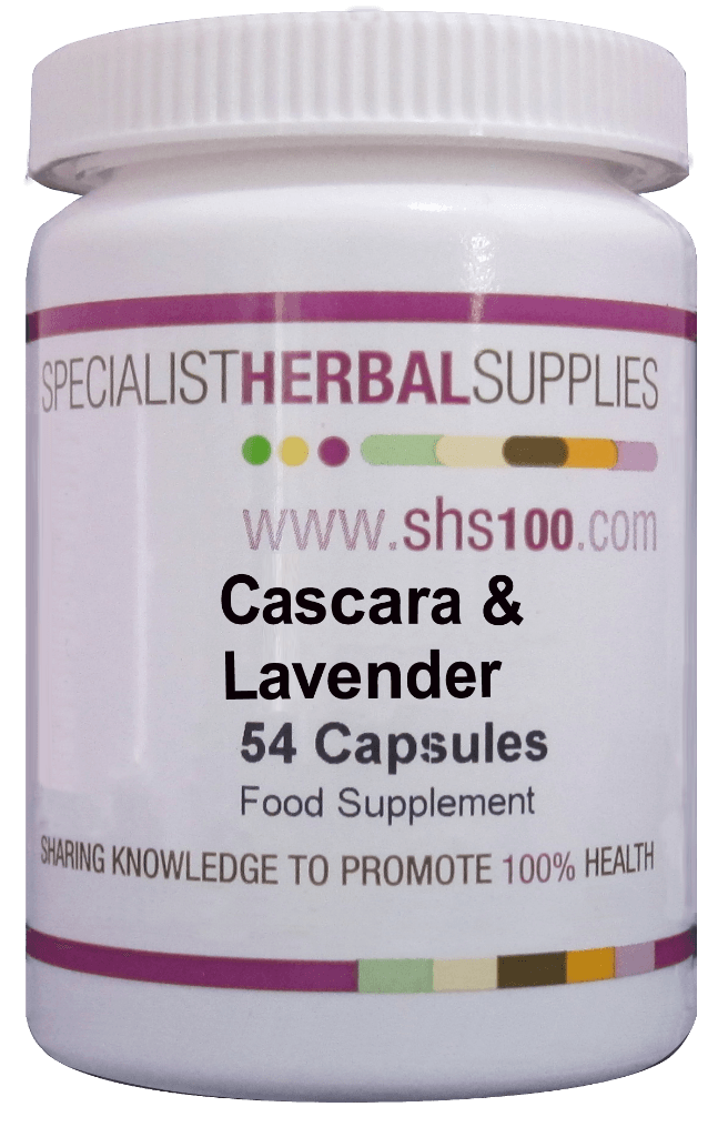 Specialist Herbal Supplies (SHS) Cascara & Lavender Capsules 54's - Approved Vitamins