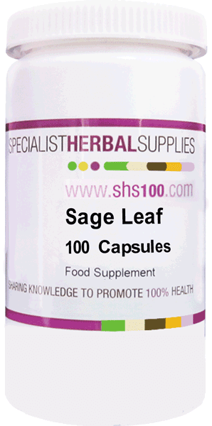 Specialist Herbal Supplies (SHS) Sage Leaf Capsules (Formerly Red Sage)