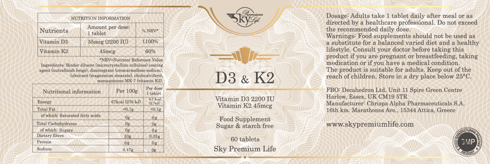 Sky Premium Life D3 & K2 60's