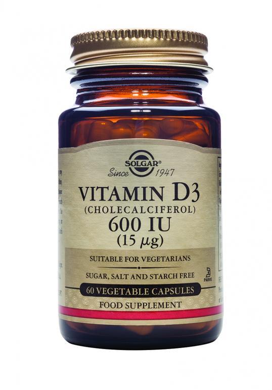 Solgar Vitamin D3 (Cholecalciferol) 600iu (15ug) 60 Vegetable Capsules - Approved Vitamins