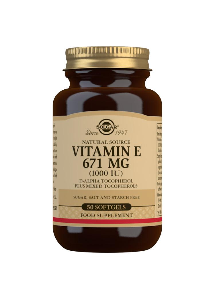 Solgar Vitamin E 671mg (1000iu) 50's (Softgels) - Approved Vitamins