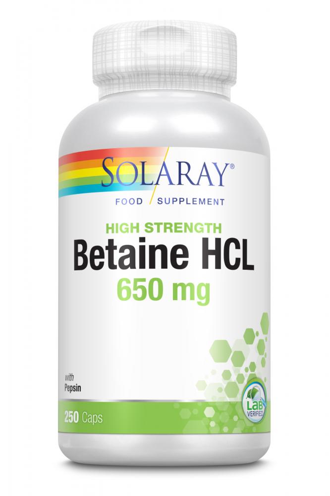 Solaray High Strength Betaine HCL 650mg 250's