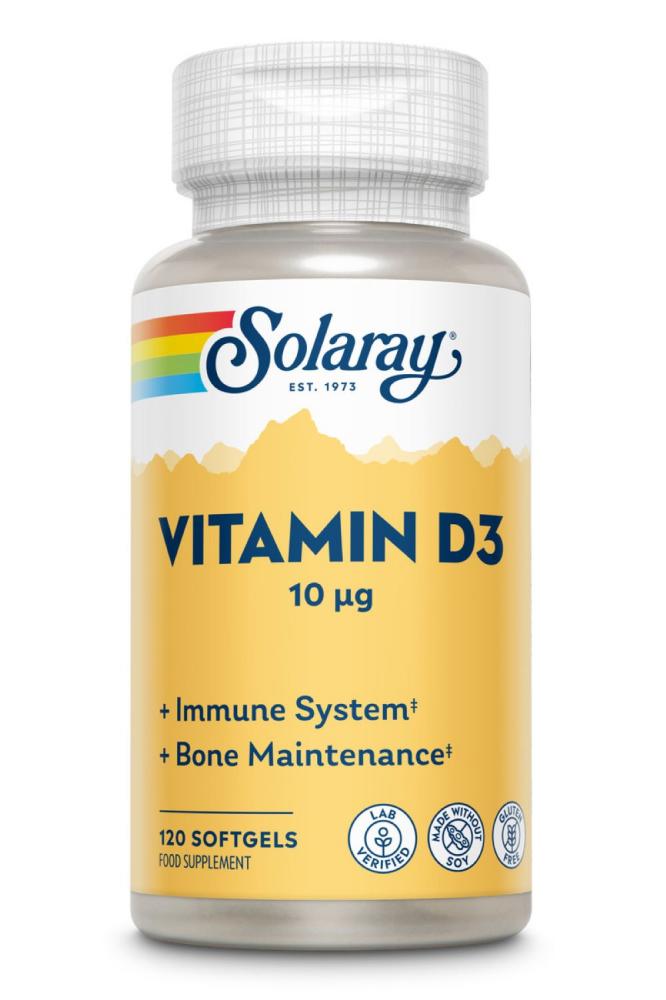 Solaray Vitamin D3 10ug 120's