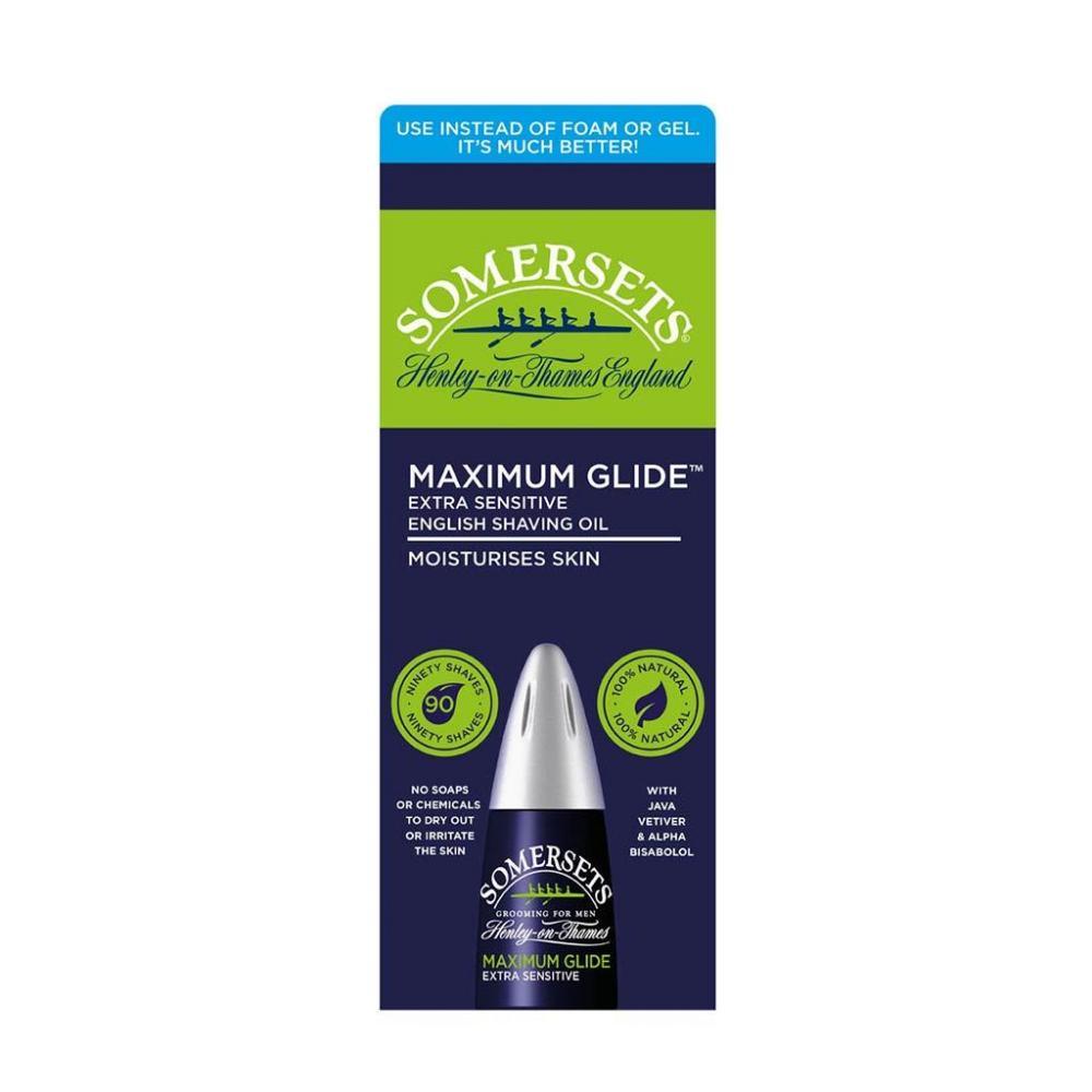 Somersets Maximum Glide Extra Sensitive English Shaving Oil (Green) 15ml - Approved Vitamins