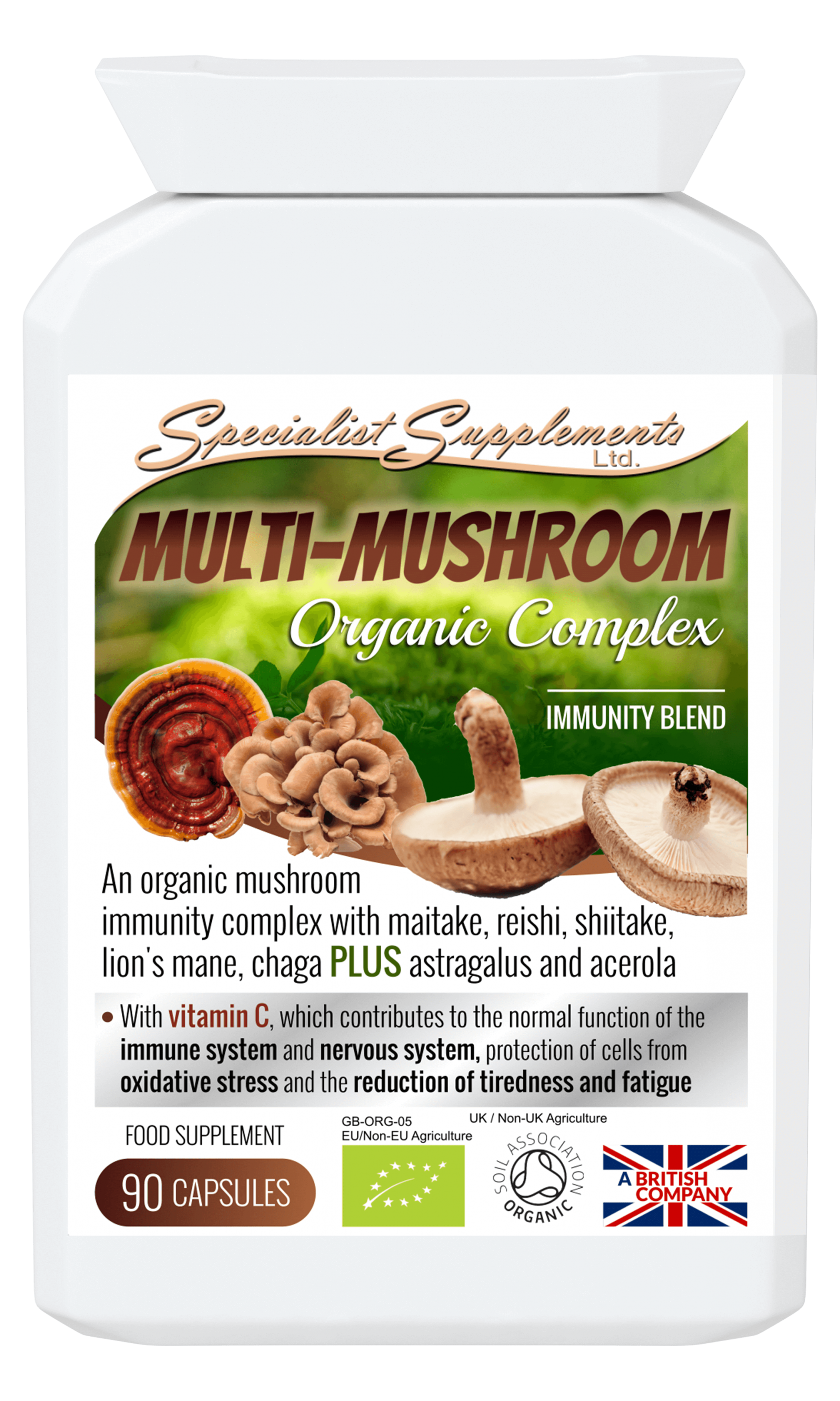 Specialist Supplements Multi-Mushroom Organic Complex 90's