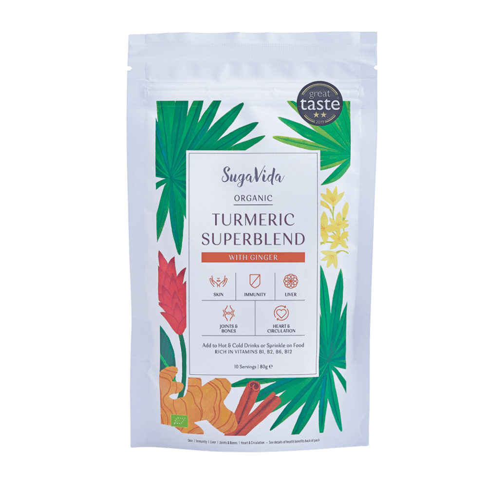 SugaVida Organic Triple Strength Turmeric Superblend with Ginger 80g - Approved Vitamins