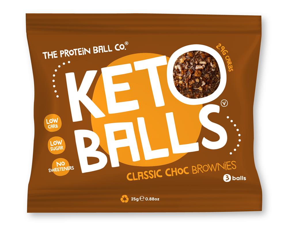 The Protein Ball Co Keto Balls Classic Choc Brownies 3's 25g