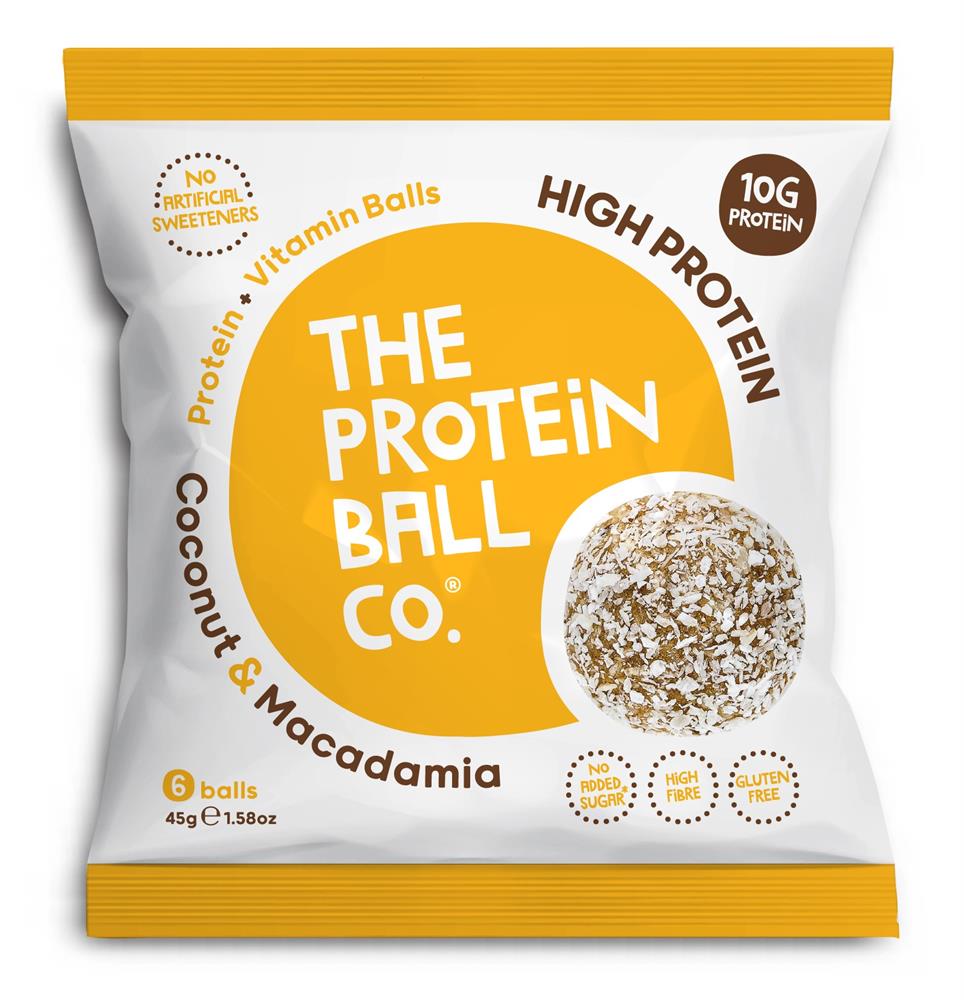 The Protein Ball Co Coconut & Macadamia 6's 45g