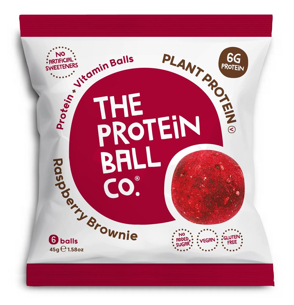 The Protein Ball Co Raspberry Brownie 6's 45g