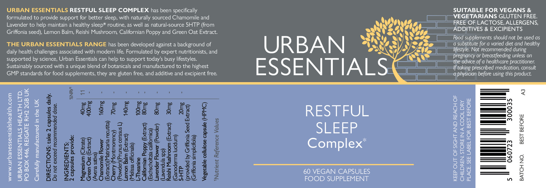 Urban Essentials Restful Sleep Complex 60's