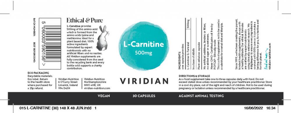 Viridian L-Carnitine 500mg