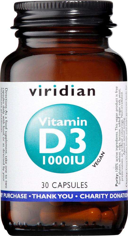 Viridian Vitamin D3 1000iu 30's - Approved Vitamins