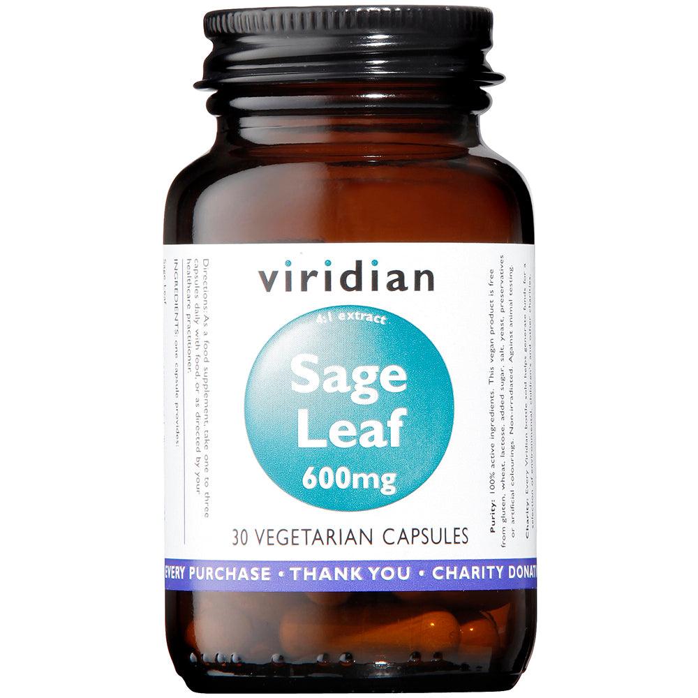 Viridian Sage Leaf 600mg 30's - Approved Vitamins