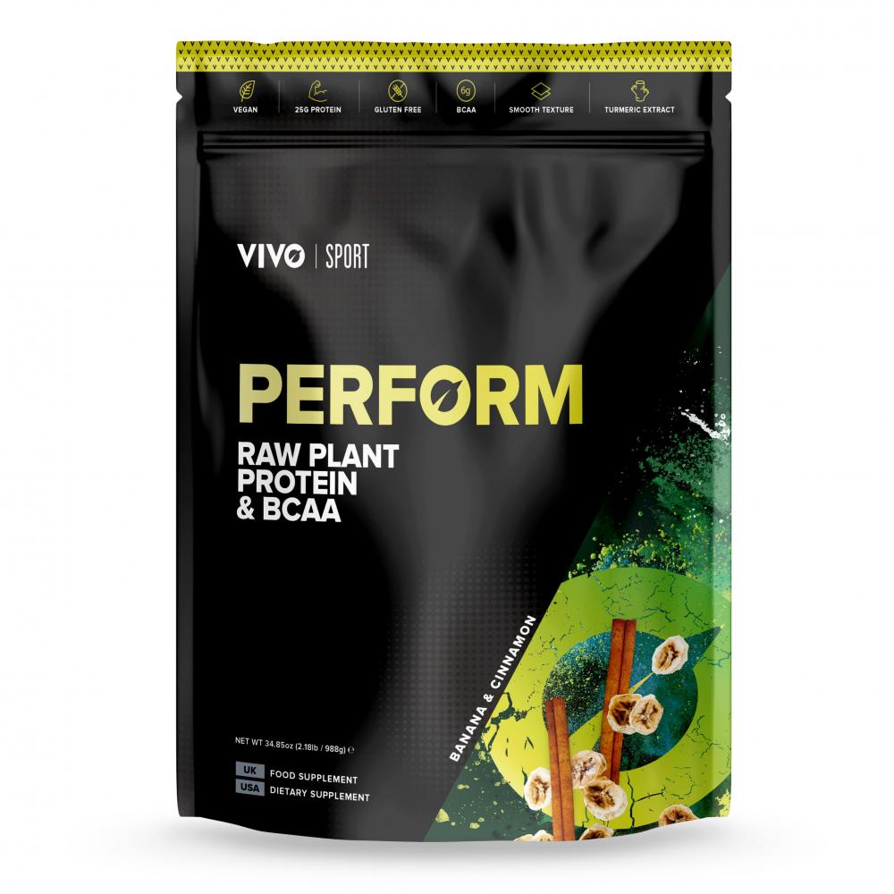 Vivo Life Perform Raw Plant Protein & BCAA Banana & Cinnamon 988g