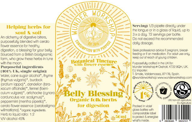 Wunder Workshop Belly Blessing Organic Folk Herbs For Digestion 50ml