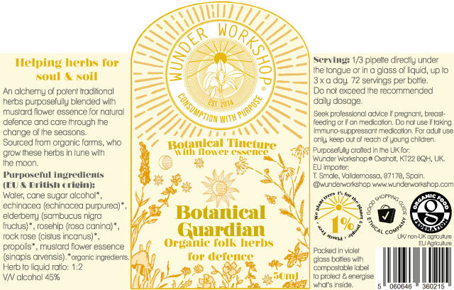 Wunder Workshop Botanical Guardian Organic Folk Herbs For Defence 50ml