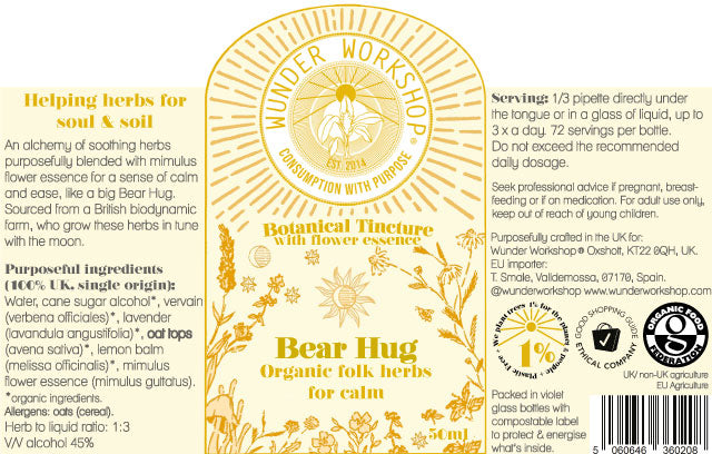 Wunder Workshop Bear Hug Organic Folk Herbs For Calm 50ml