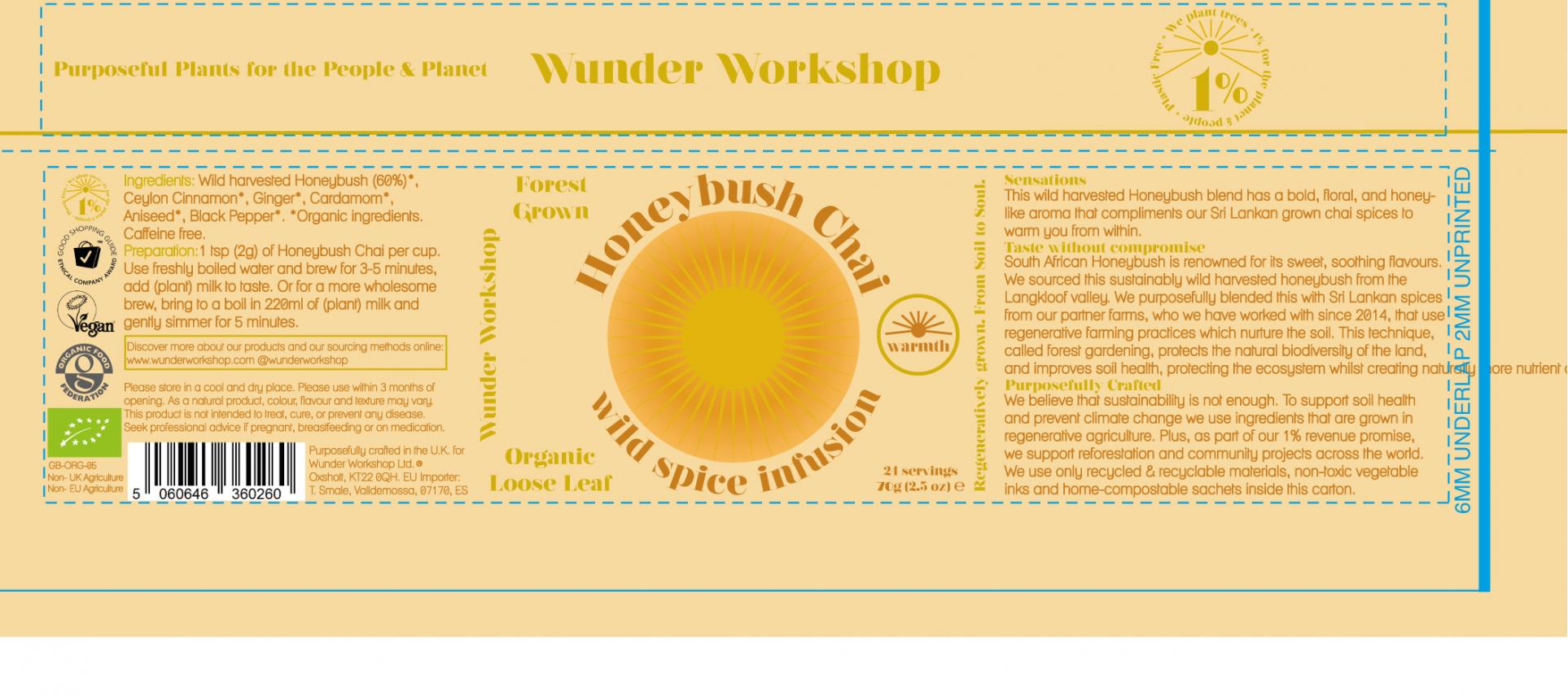 Wunder Workshop Honeybush Chai Wild Spice Infusion 70g
