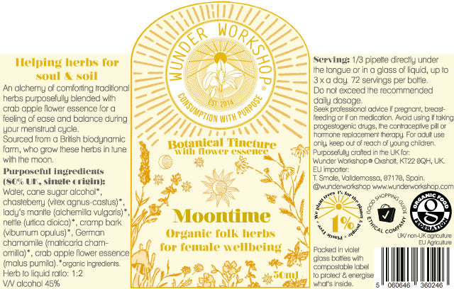Wunder Workshop Moontime Organic Folk Herbs For Female Wellbeing 50ml