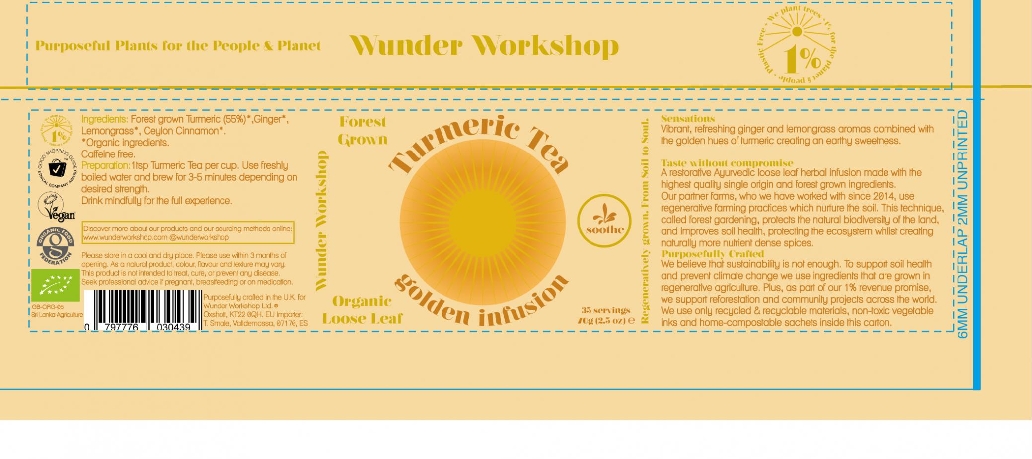 Wunder Workshop Turmeric Tea Golden Infusion 70g